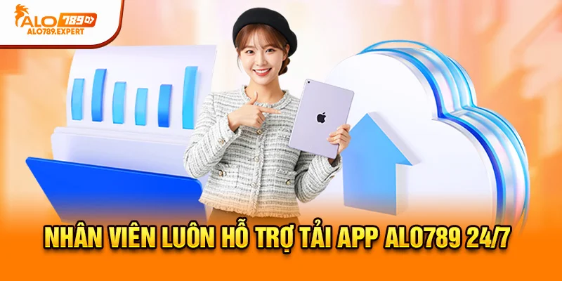 Nhân viên luôn hỗ trợ tải app Alo789 24/7